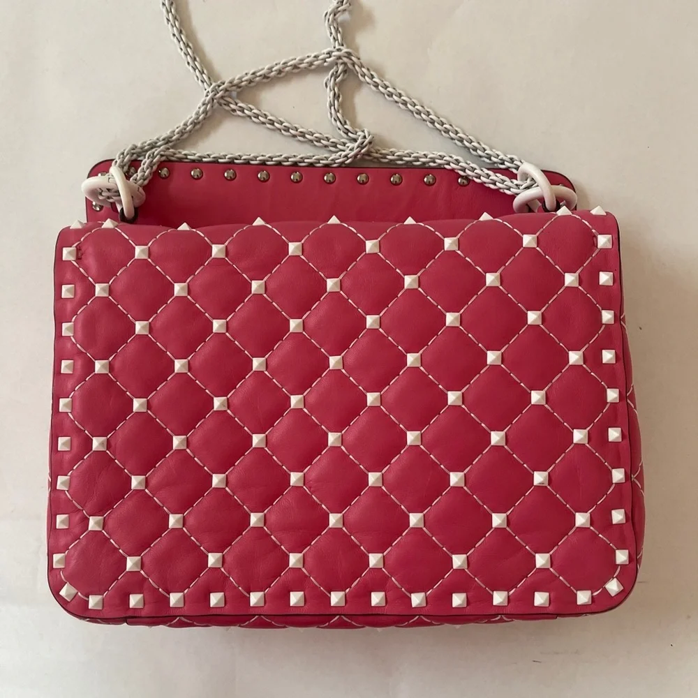 Valentino Garavani Rockstud Spike #59650V88B Pink Handbag - Picture 6 of 14